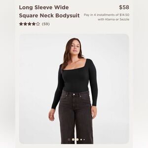 Nuuds Black Square-neck Bodysuit